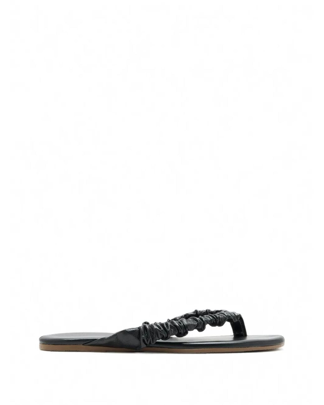 TKEES White Savannah Ruched Flat Sandals