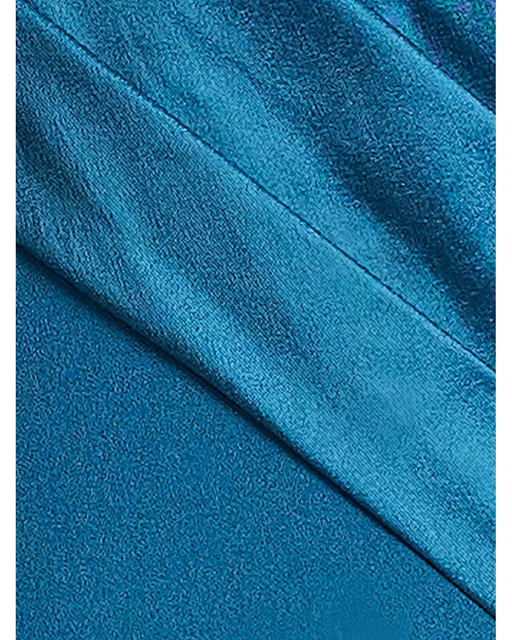 Tadashi Shoji Blue Draped One-Shoulder Taffeta Crepe Gown
