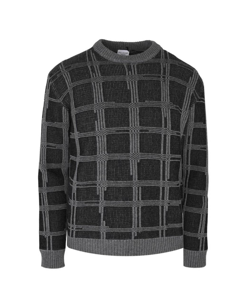 Pal Zileri Black Pull En Maille Intarsia À Carreaux for men