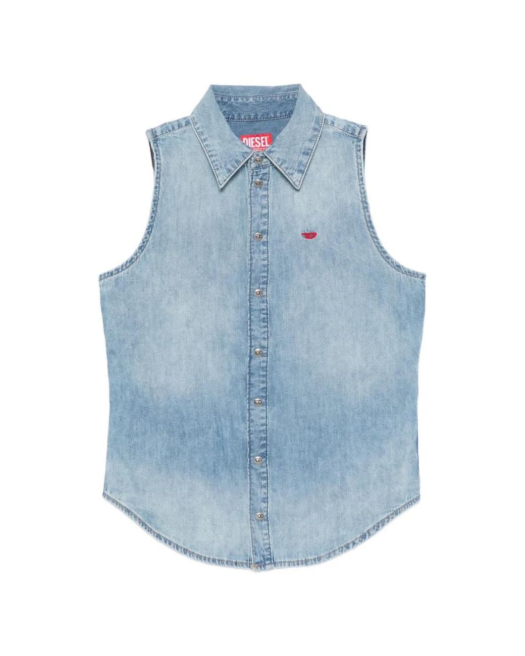DIESEL Blue Sleeveless Denim Shirt