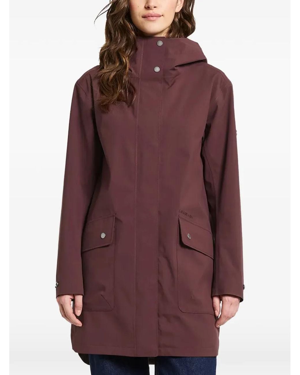 Didriksons Purple Hooded Press-Stud Coat