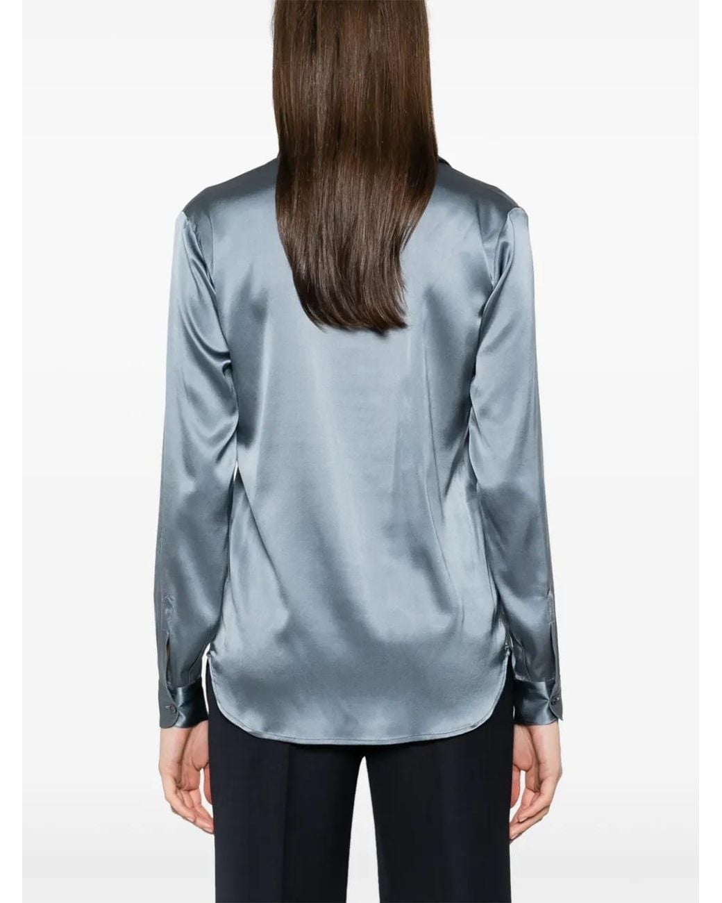 Blanca Vita Blue Satin Shirt