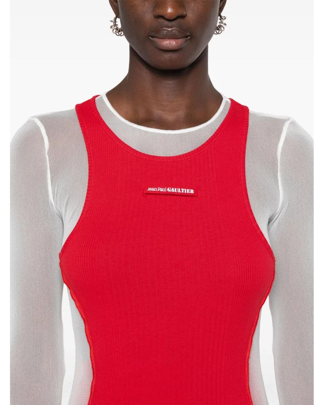 Jean Paul Gaultier Red Petit Grand Maxi Dress