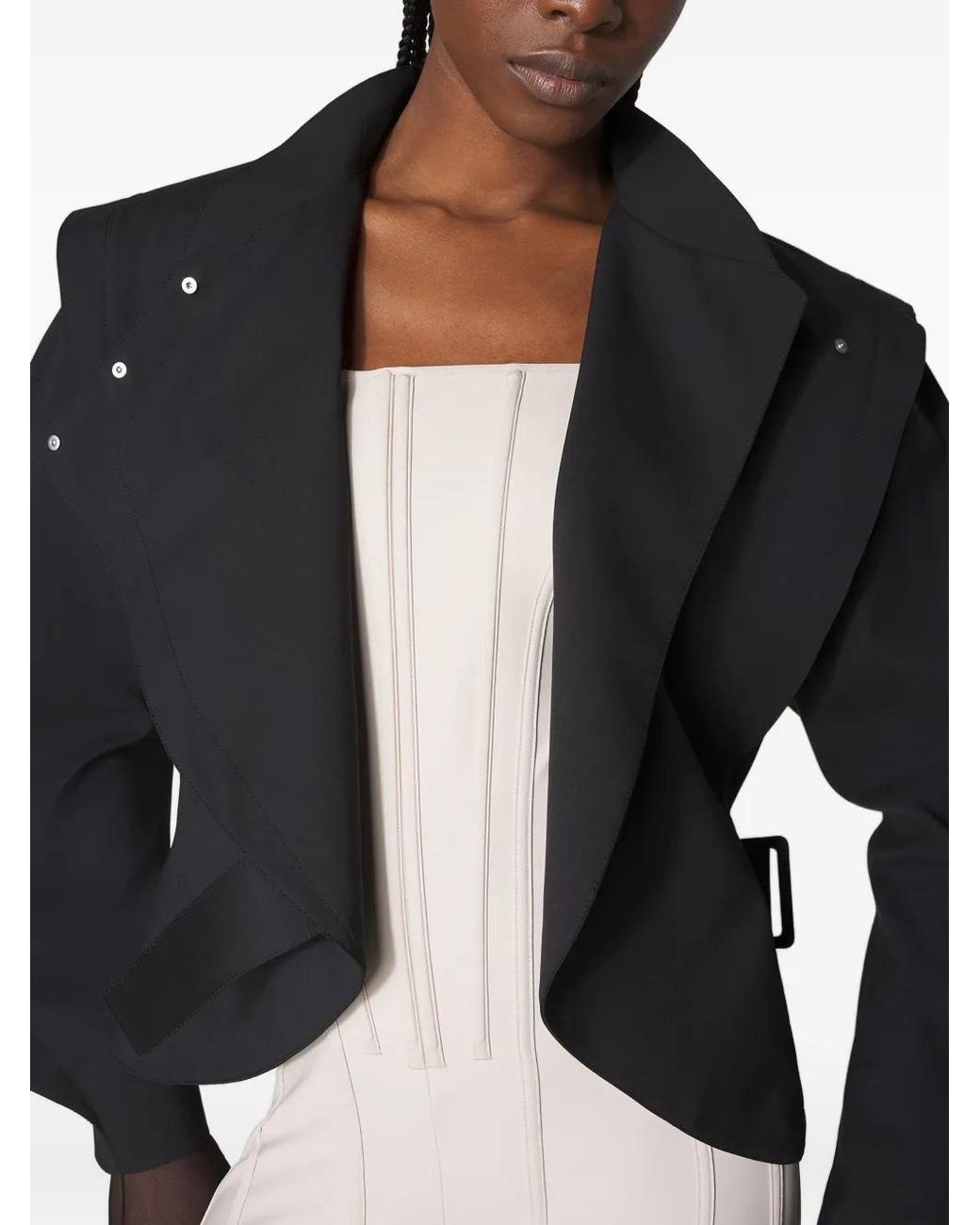 Mugler White Corset-Detail Jumpsuit