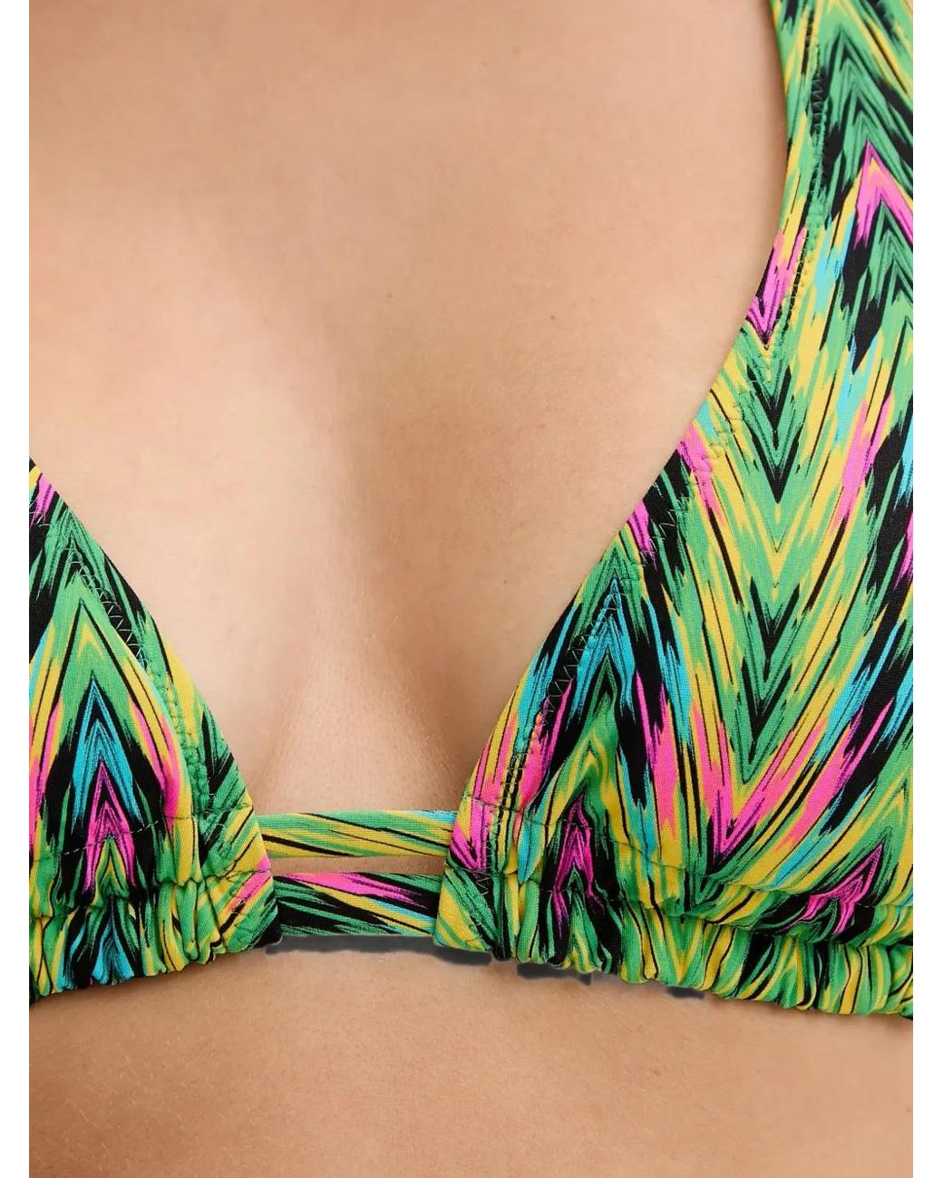 Chantelle Green Easy Pop Chevron-Print Halterneck Bikini
