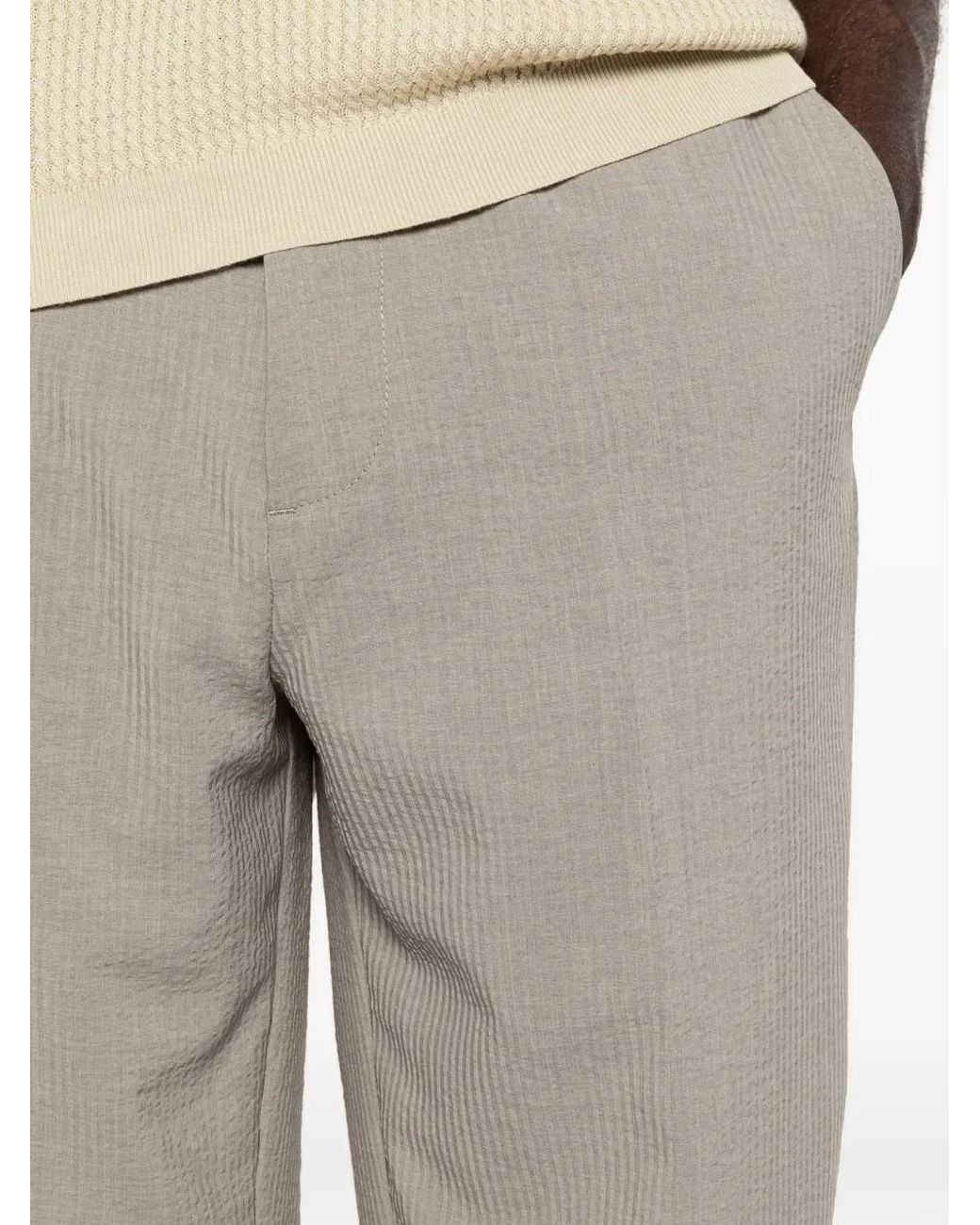 Emporio Armani Gray Straight Trousers for men