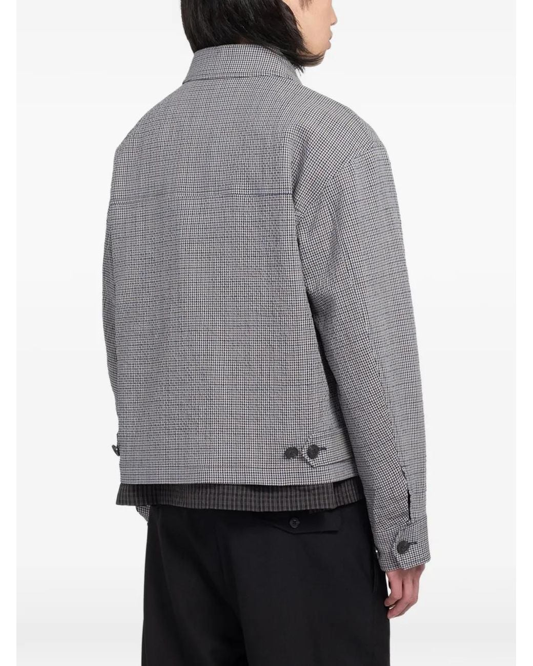mfpen Gray Mail Houndstooth-Pattern Jacket for men
