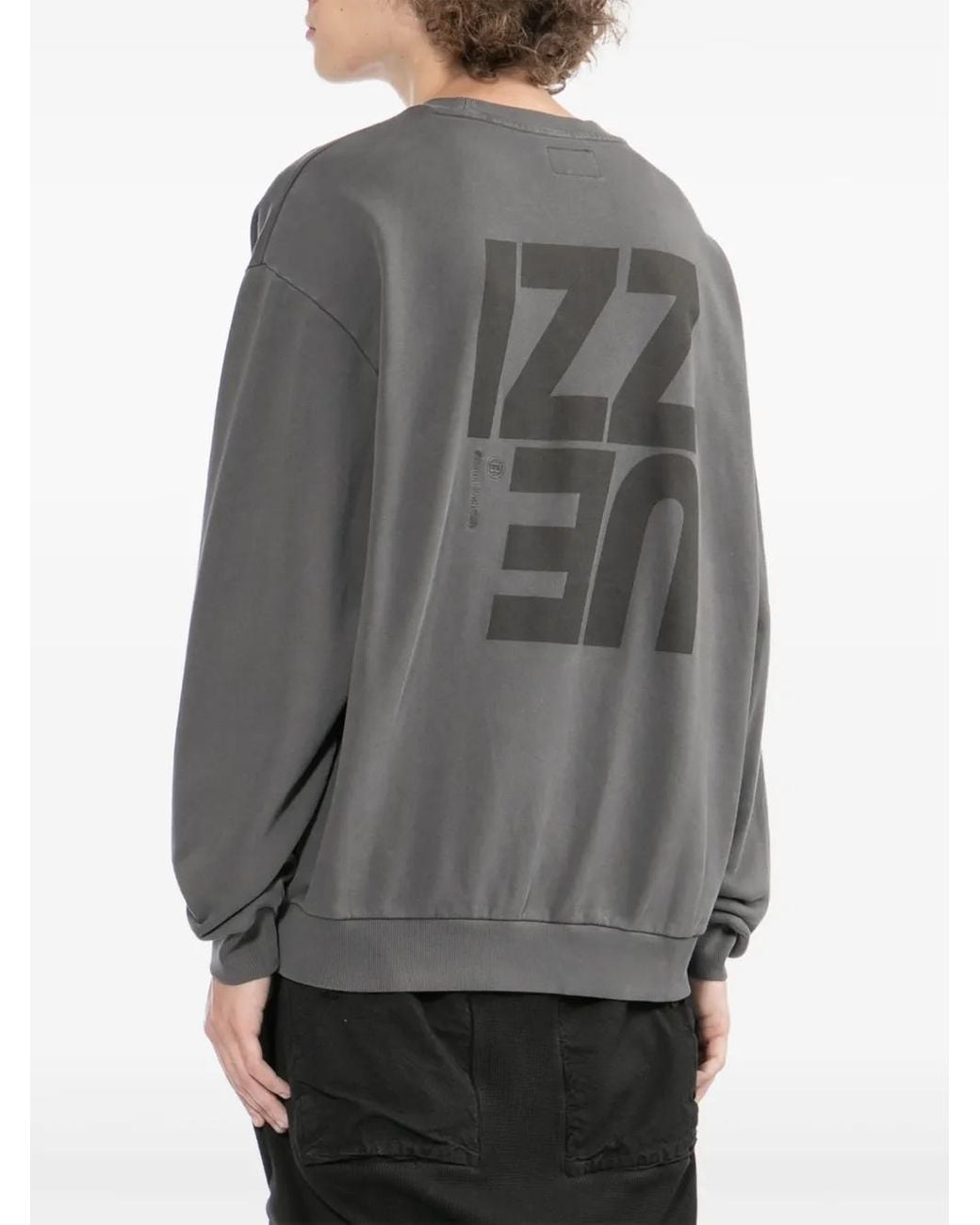 Izzue Gray Logo-Embroidered Sweatshirt for men