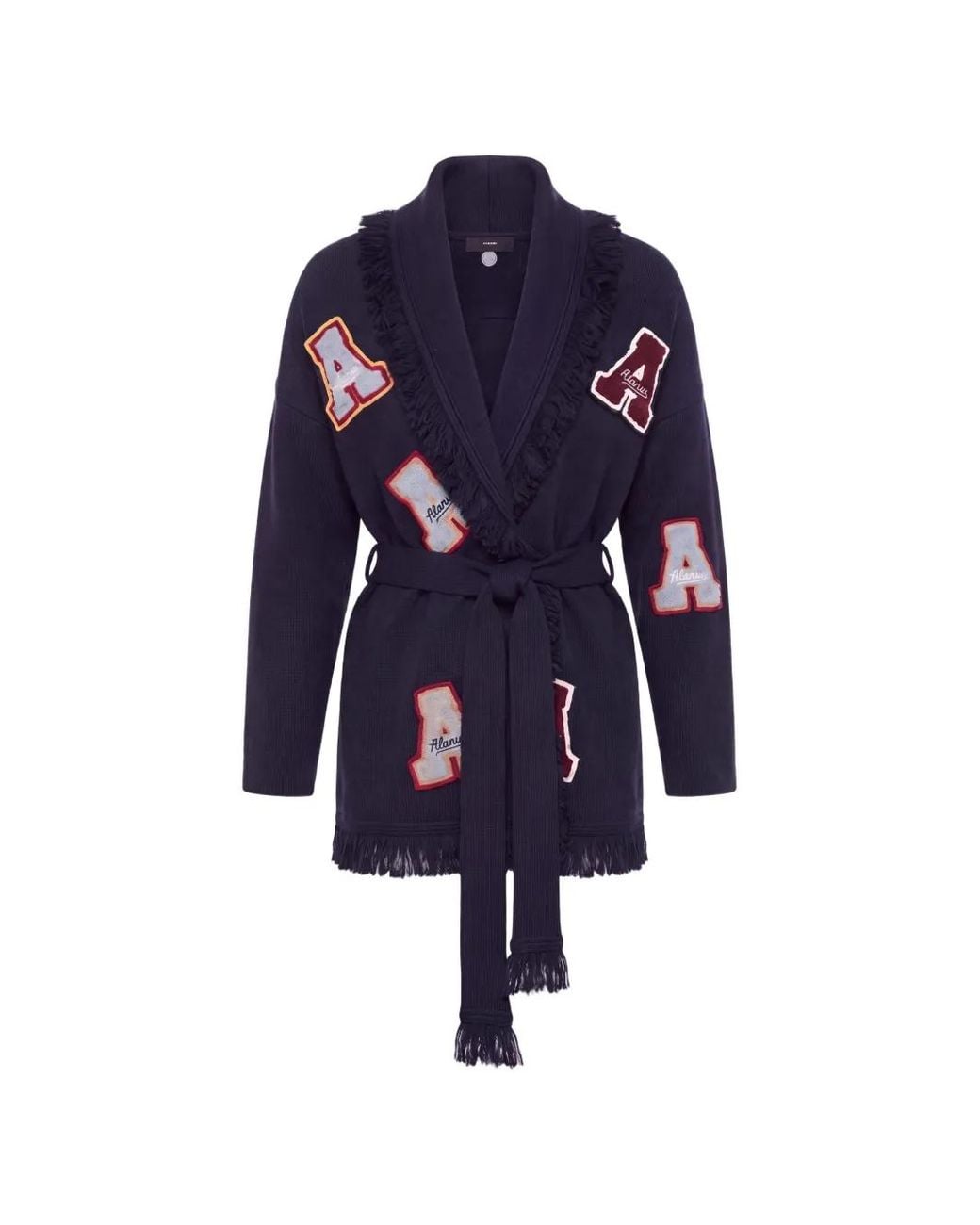 Alanui Blue A-Patch Belted Cardigan
