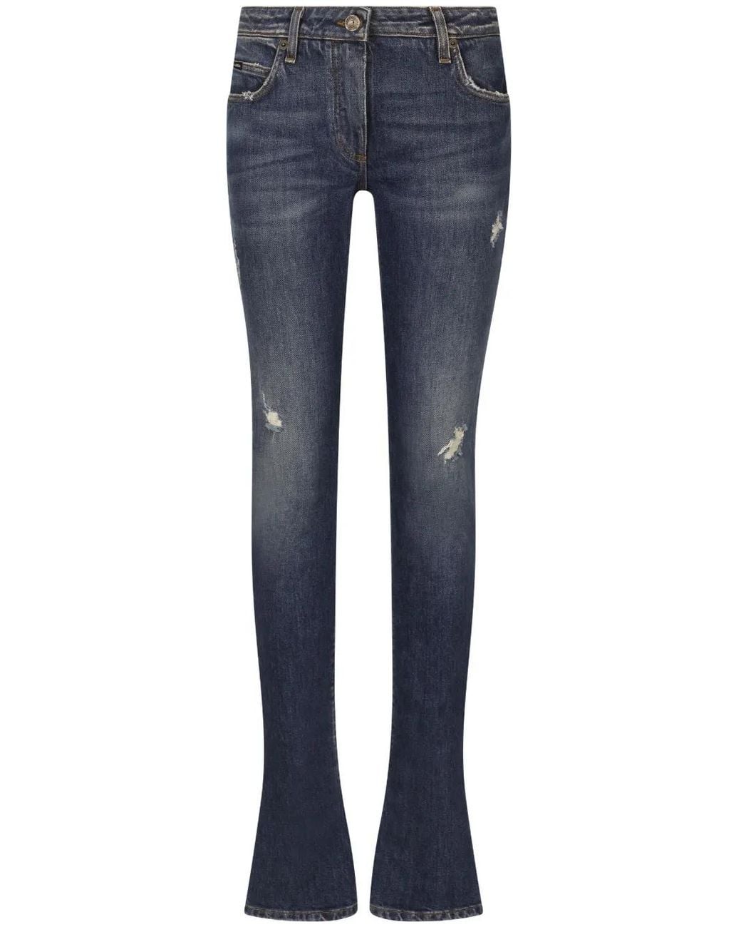 Dolce & Gabbana Blue Mid-Rise Slim-Fit Jeans