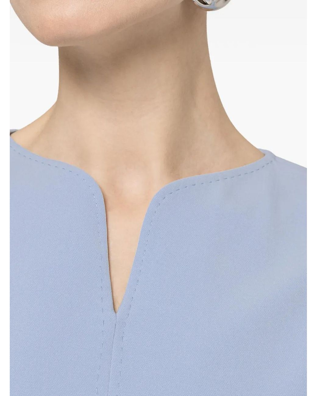 Nissa Blue A-Line Midi Dress