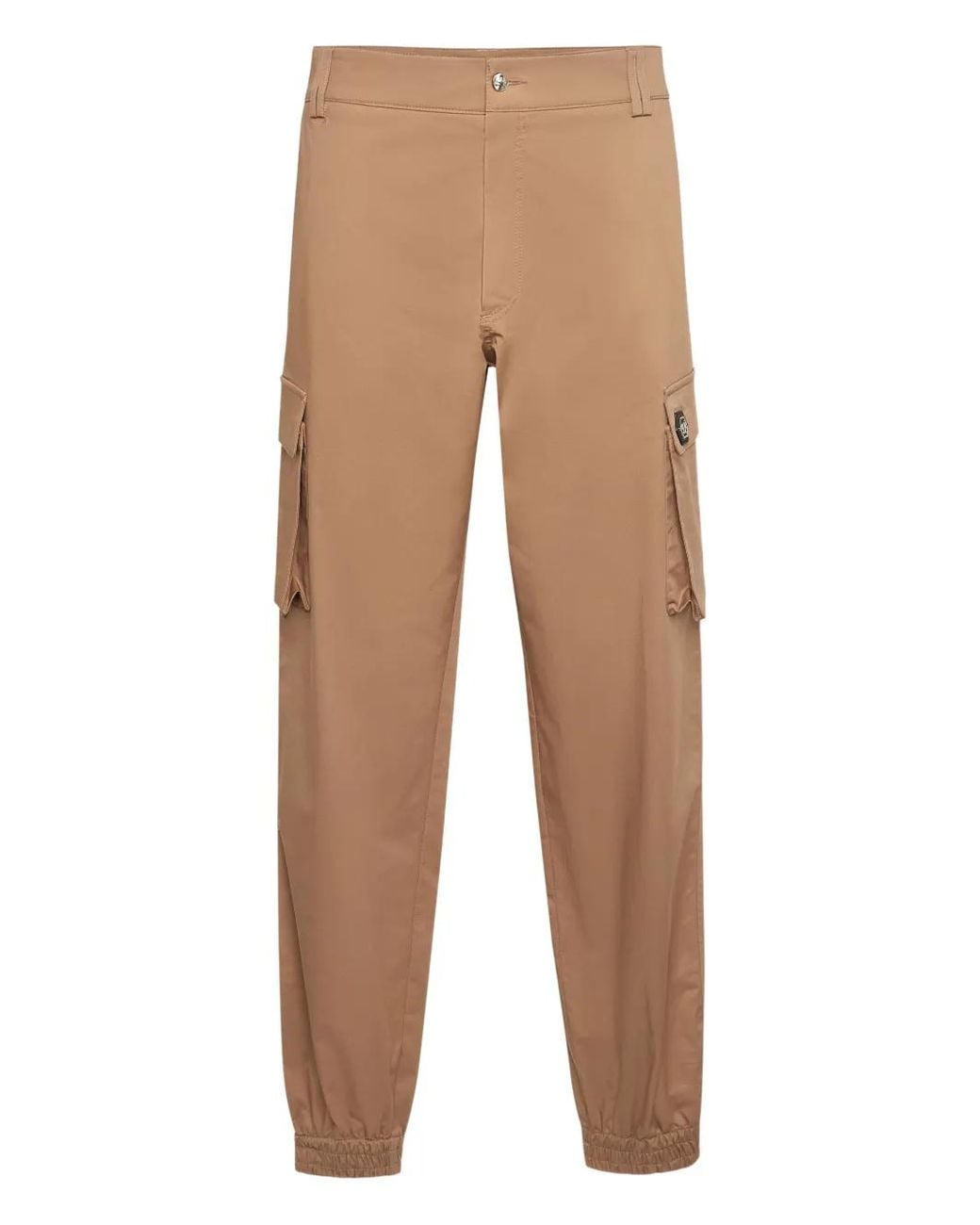 Philipp Plein Natural Cargo Pocket Cuffed Trousers for men