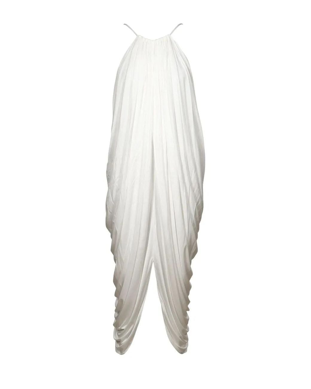 Loewe Draped Midi Dress in White | Lyst