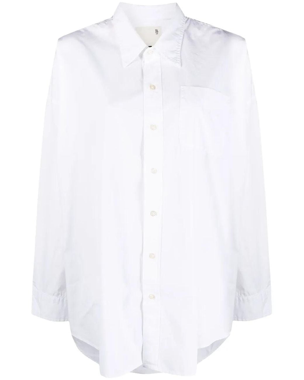 R13 White Patch-Pocket Shirt