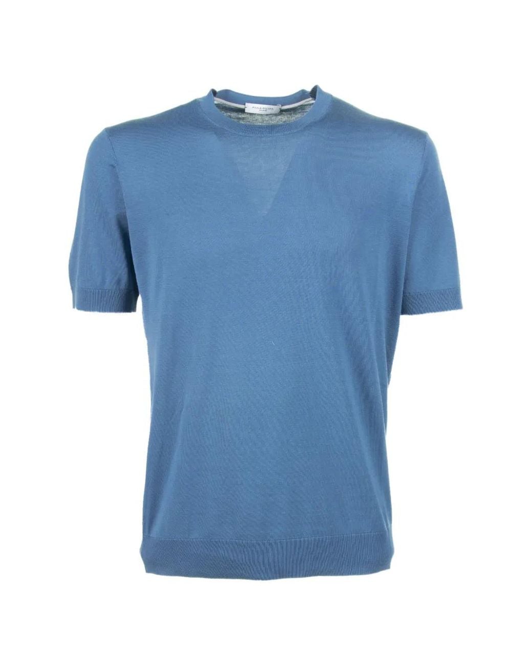 Paolo Pecora Blue Crew-Neck T-Shirt for men