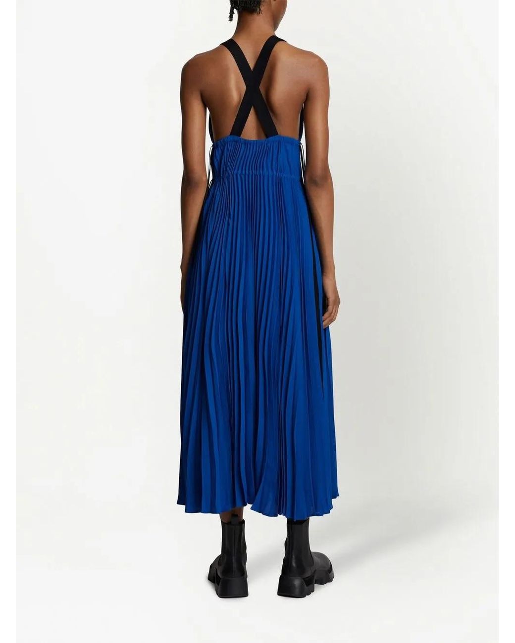 Proenza Schouler Blue Broomstick Pleated Tank Dress