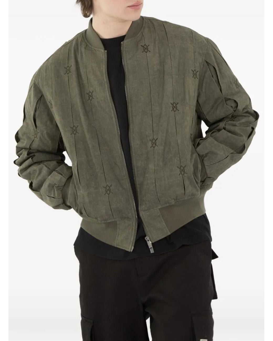 Daily Paper Green Rasal Logo-Embroidered Bomber Jacket for men