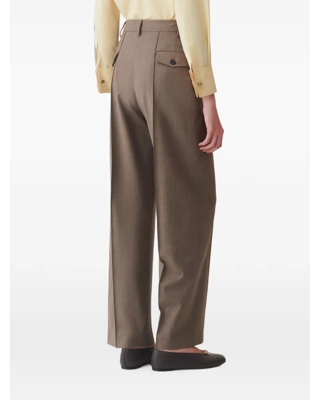 Fabiana Filippi Natural Pressed-Crease Straight-Leg Trousers