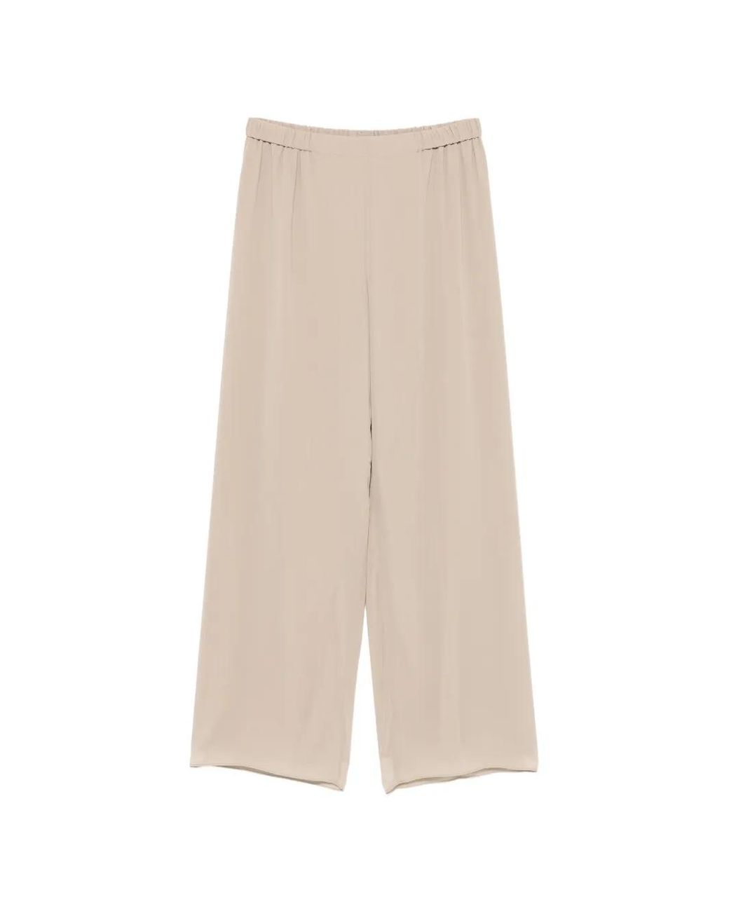 Marina Rinaldi Natural Gamba Elasticated-Waistband Palazzo Pants