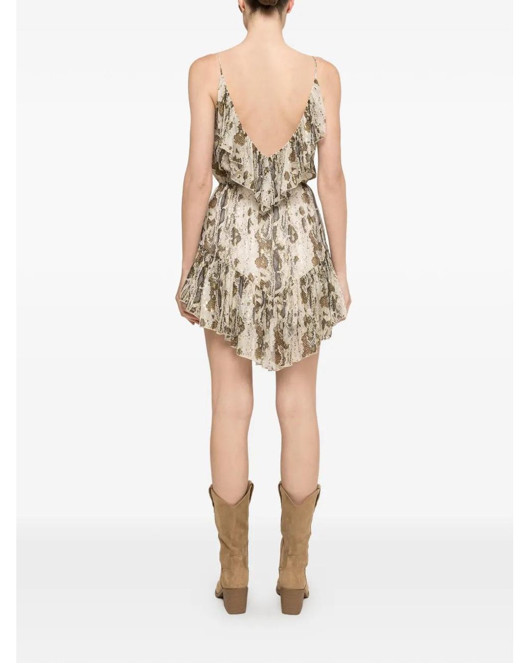 Nissa White Backless Silk Mini Dress