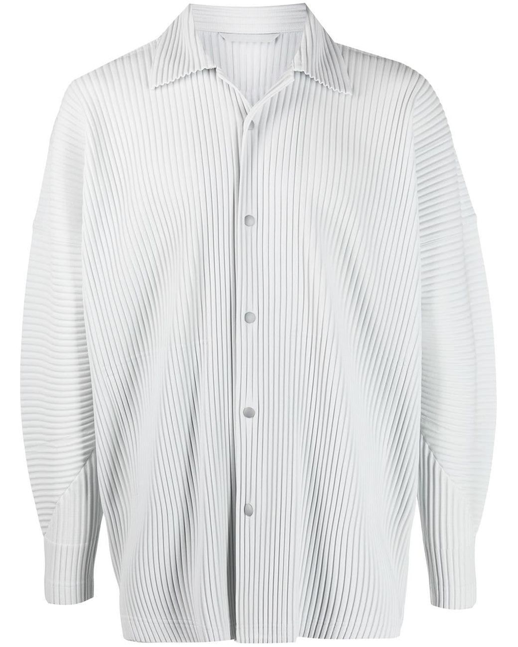 Homme Plissé Issey Miyake Pleated Button-down Shirt in White for 
