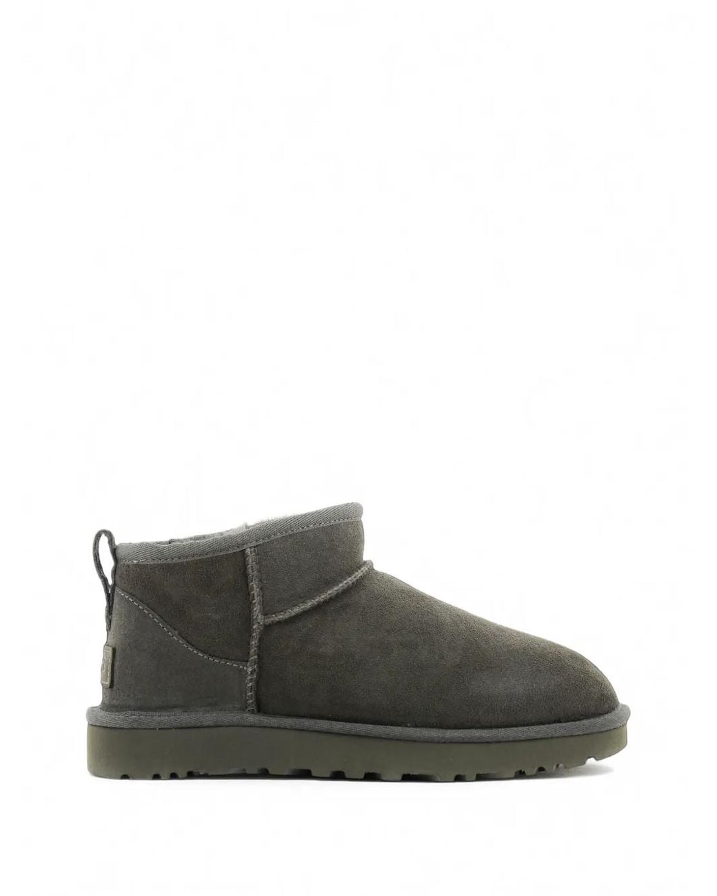 Ugg Gray Classic Ultra Mini Leather Ankle Boots