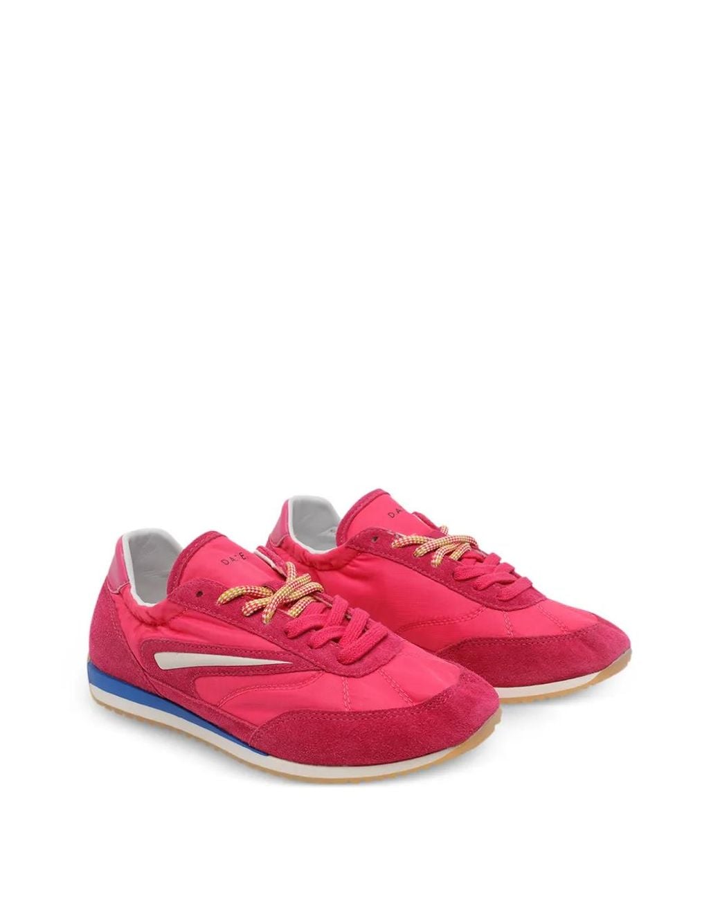 Date Pink Round Toe Suede Sneakers
