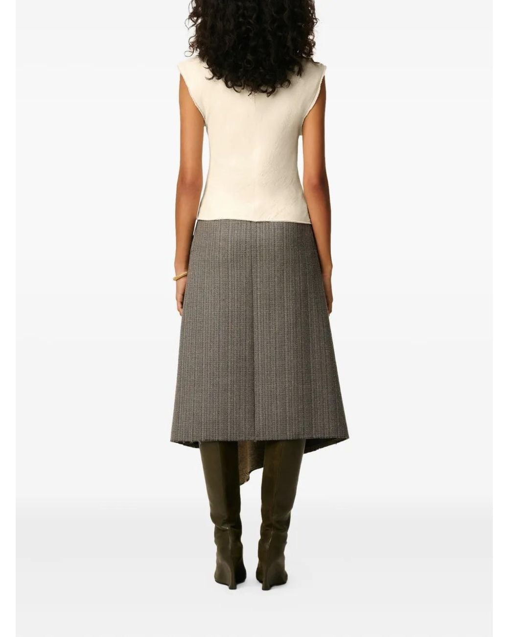 AMI Natural Raw-Edge Sleeveless Top