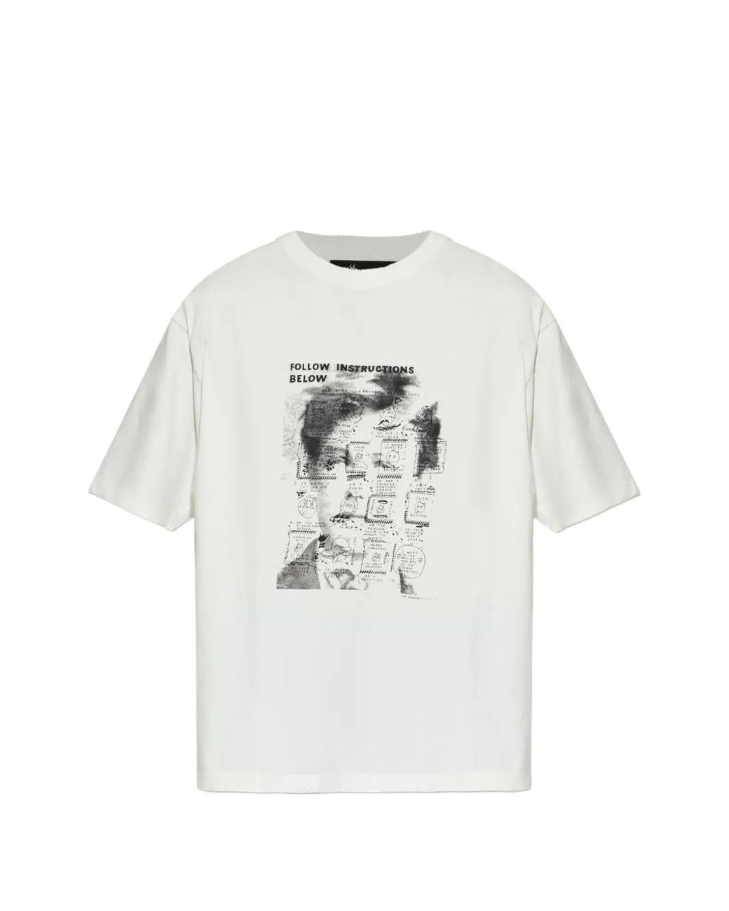 M I S B H V White X Ray Johnson Rimbaud Template T-Shirt for men