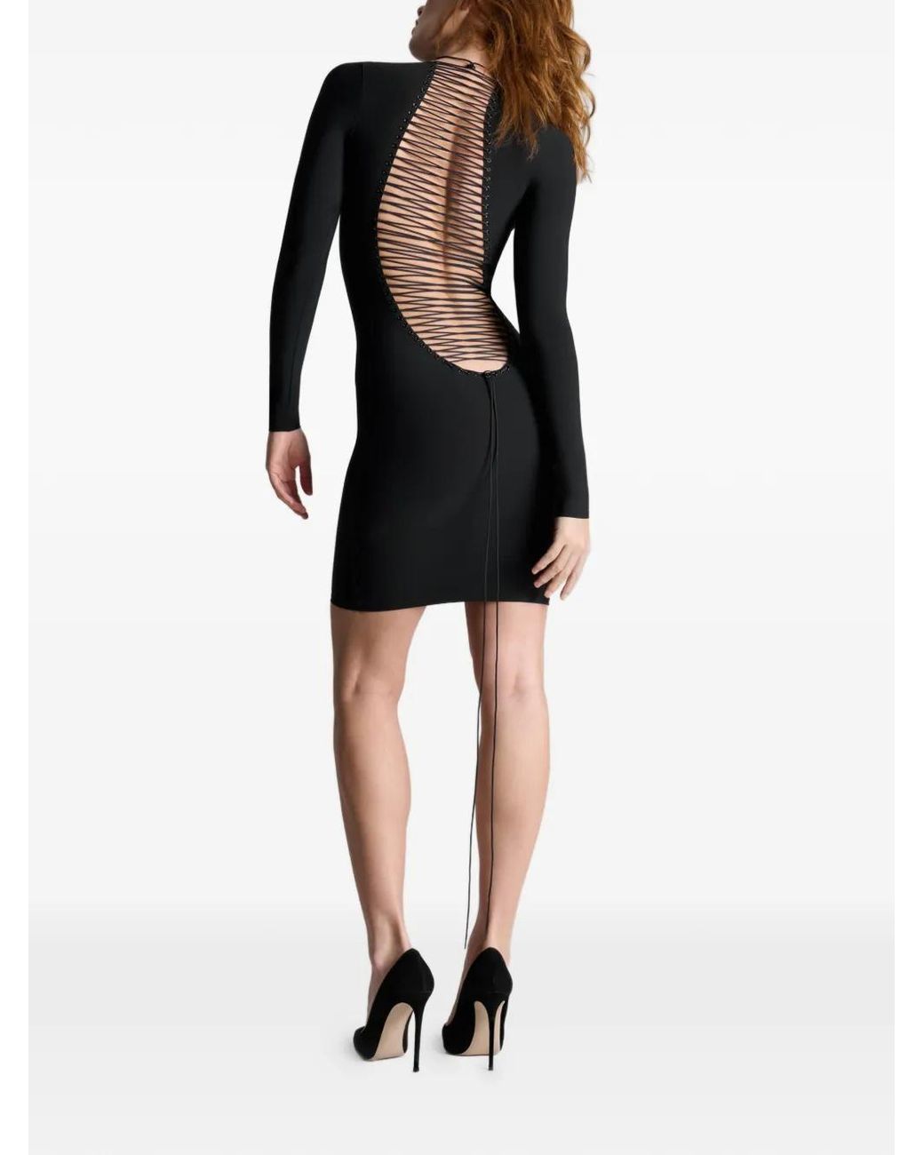 Maison Close Black Nuit Infinie Open-Back Mini Dress