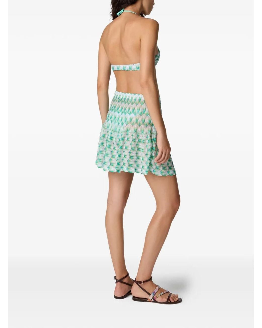 Missoni ジオメトリックパターン プリーツ ミニスカート Green