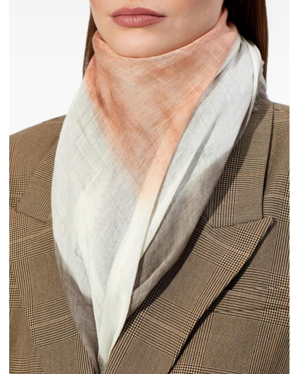 Emporio Armani Natural Frayed Scarf