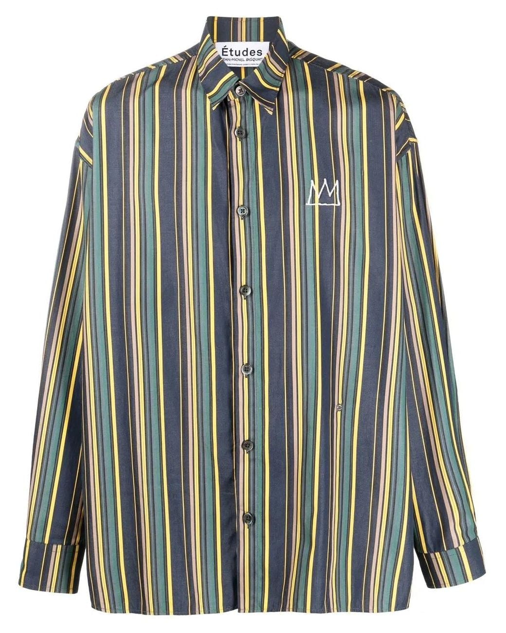 Etudes Studio Green Multicolour Striped Shirt for men