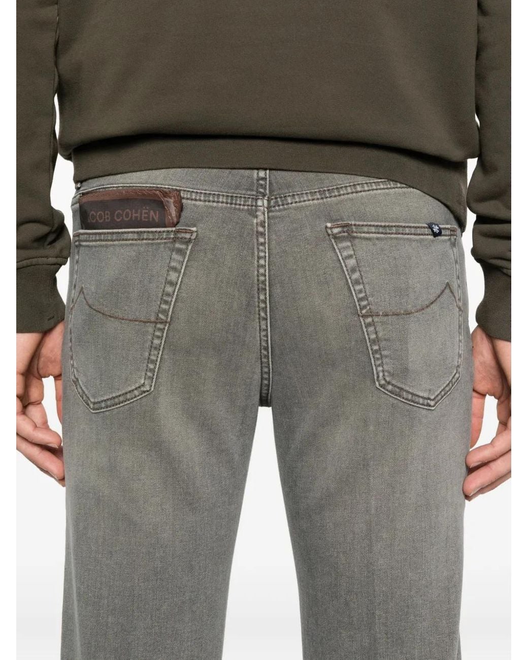 Jacob Cohen Gray Slim Cropped Denim Jeans for men