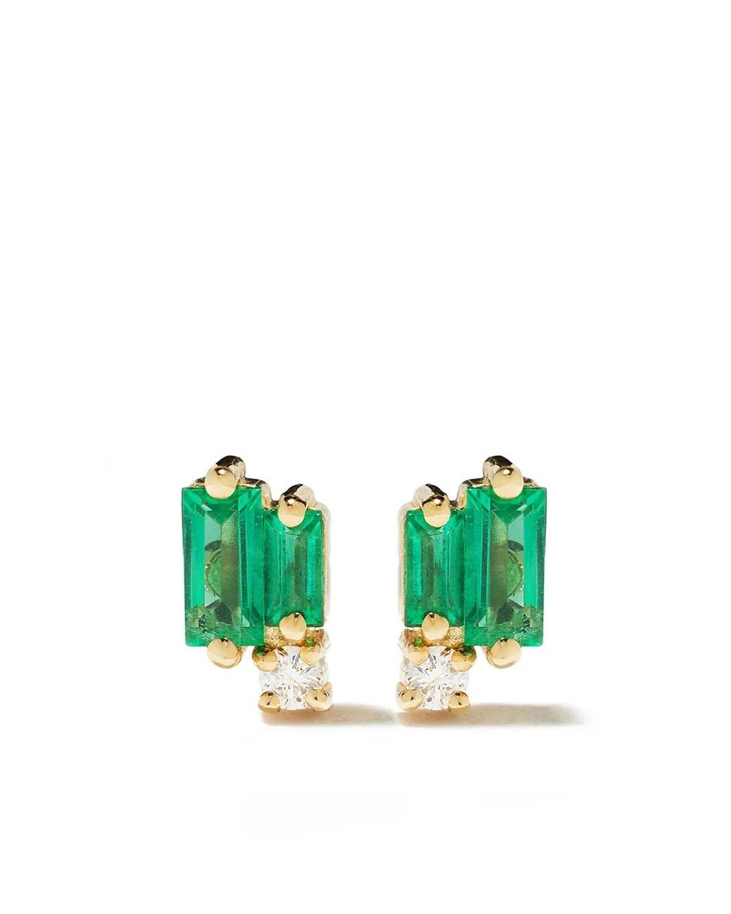 Suzanne Kalan Multicolor Bold Burst Emerald Studs