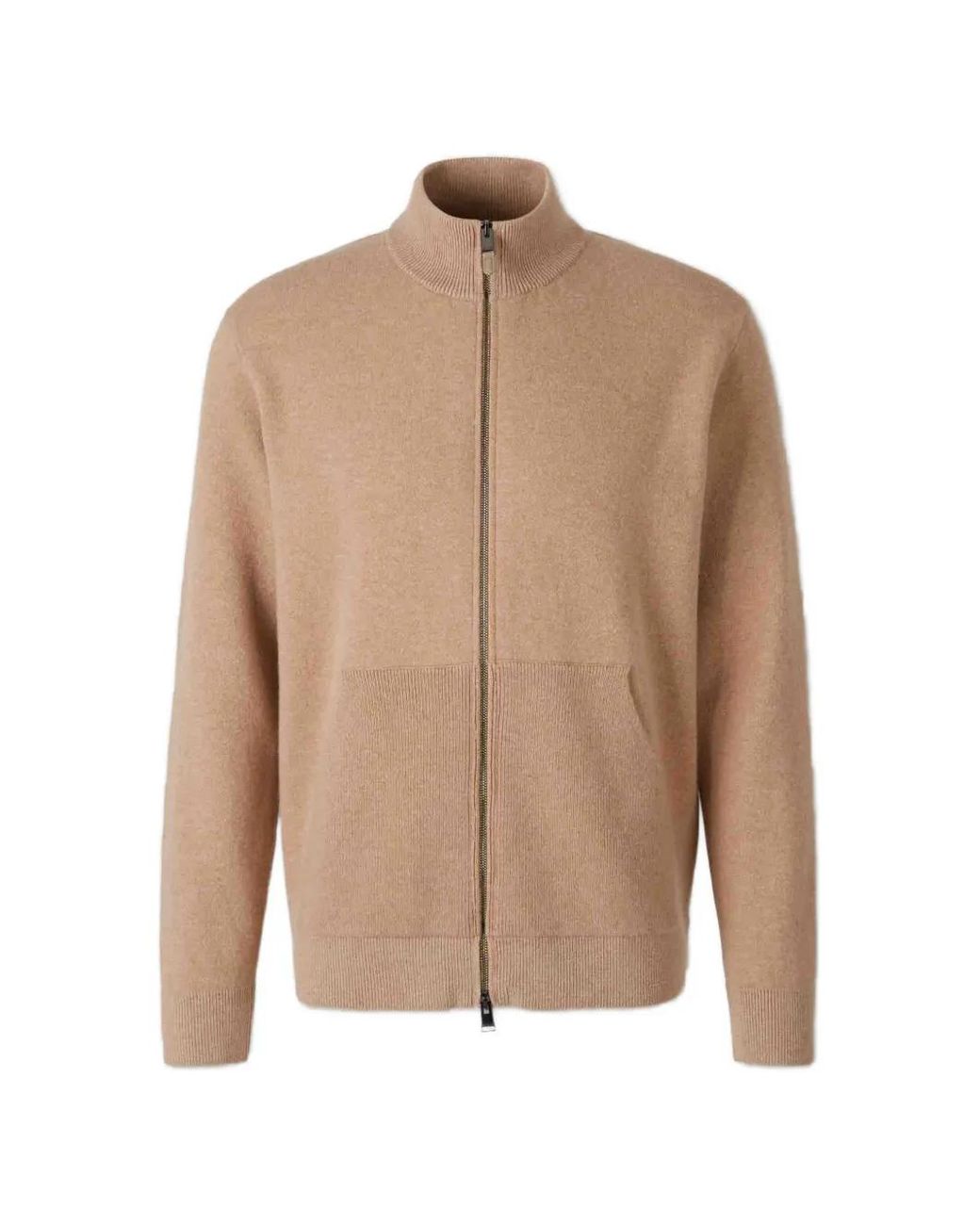 Canali Natural Zip-Up Elbow-Patch Sweater for men