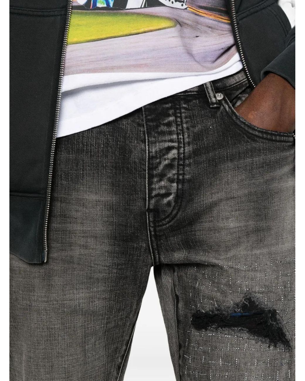 Purple Brand Gray P001 Plaid Patch for men