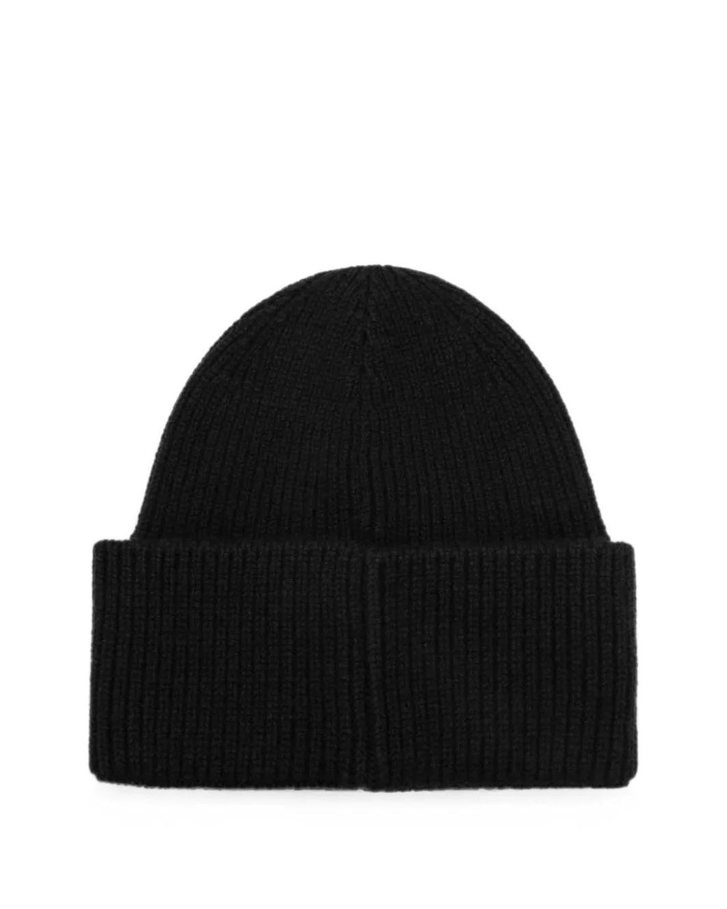 Destin Black Ribbed-Knit Beanie Hat for men