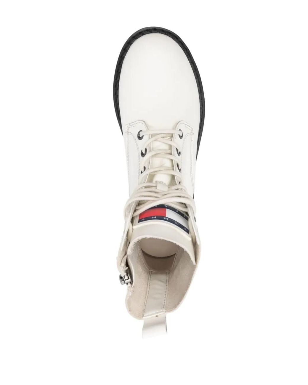 Tommy Hilfiger White 60Mm Zip-Up Leather Ankle Boots