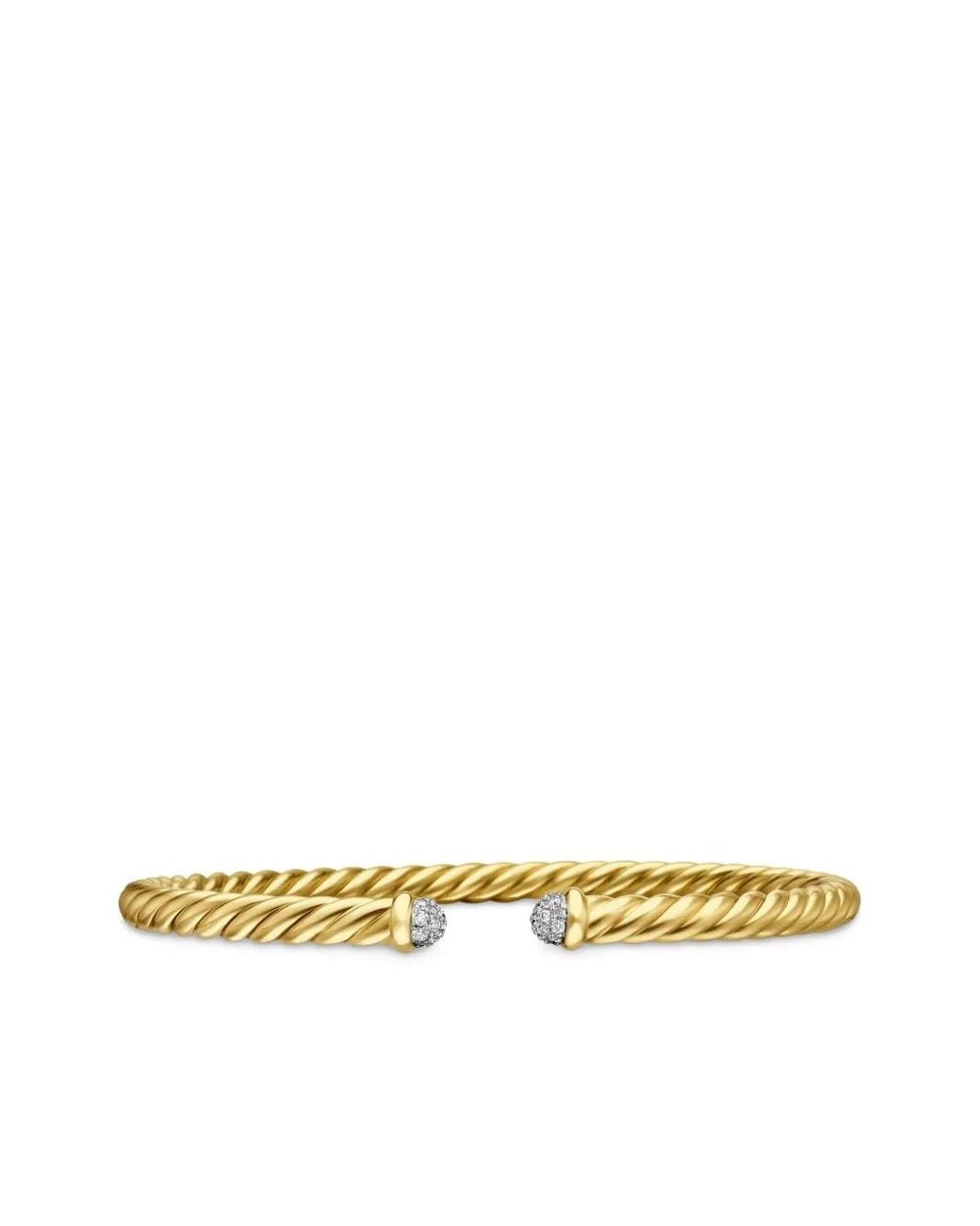 David Yurman Multicolor 18Kt Gld Modern Cablespira Diamond Bracelet (4Mm)