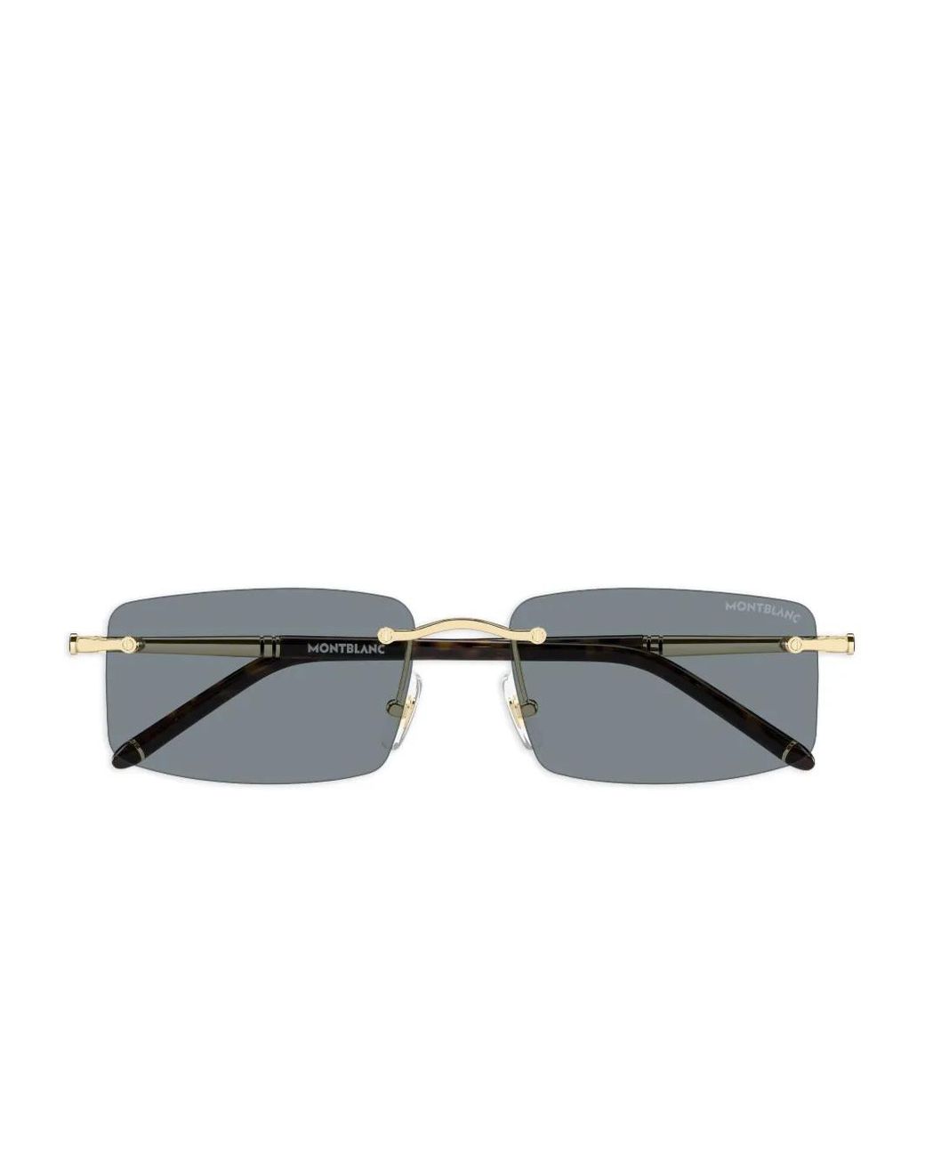 Montblanc Metallic Rectangle-Frame Sunglasses for men