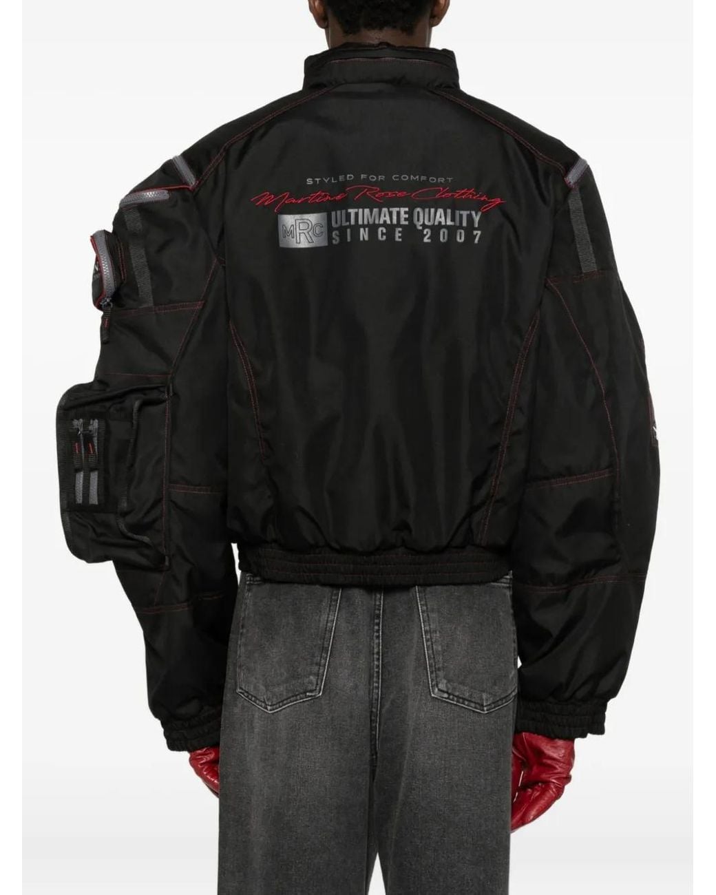 Martine Rose Black Bumbag Bomber Jacket for men