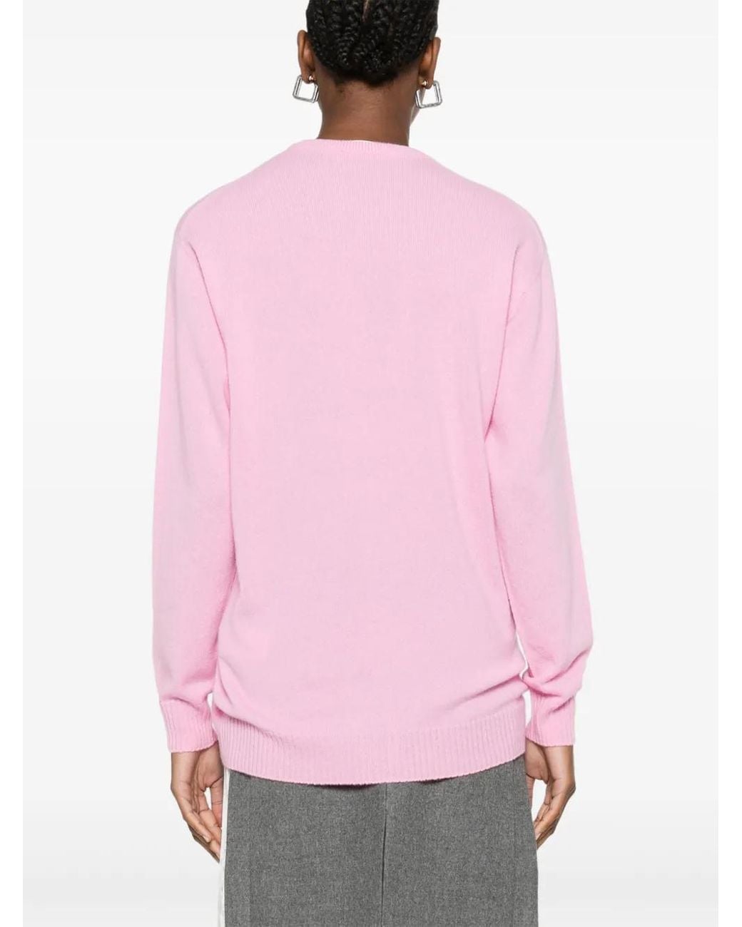 Blumarine Pink Logo-Appliqué Sweater
