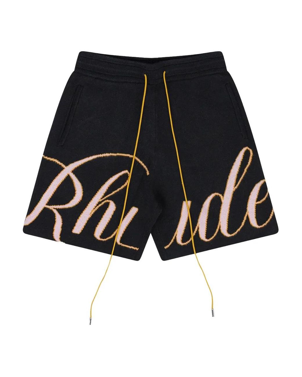 Rhude Blue Knit Script Swim Shorts for men