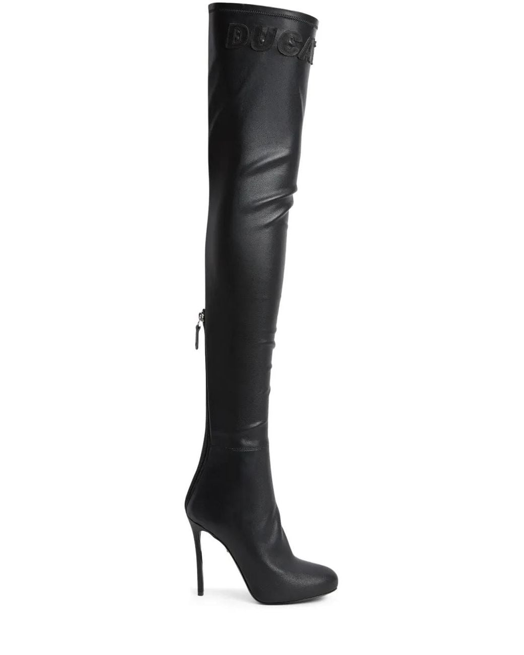 DSquared² Black X Ducati Leather Over-The-Knee Boots