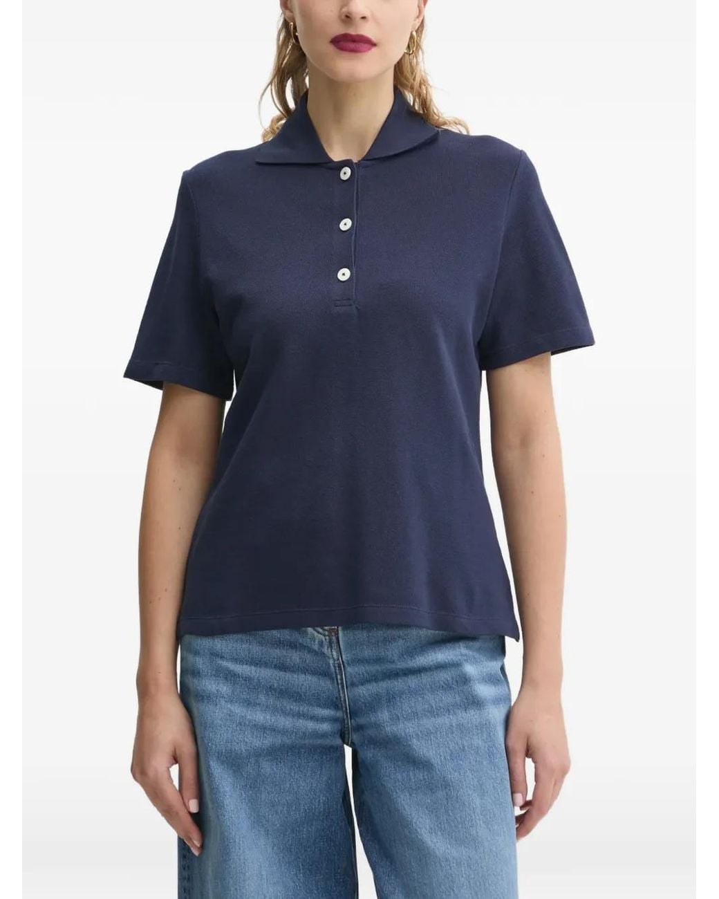Marc O' Polo Blue Buttoned Collar Polo Shirt