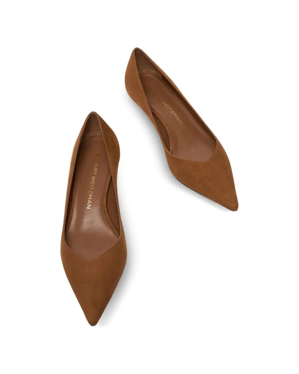Stuart Weitzman Brown Eva Pointed Pumps