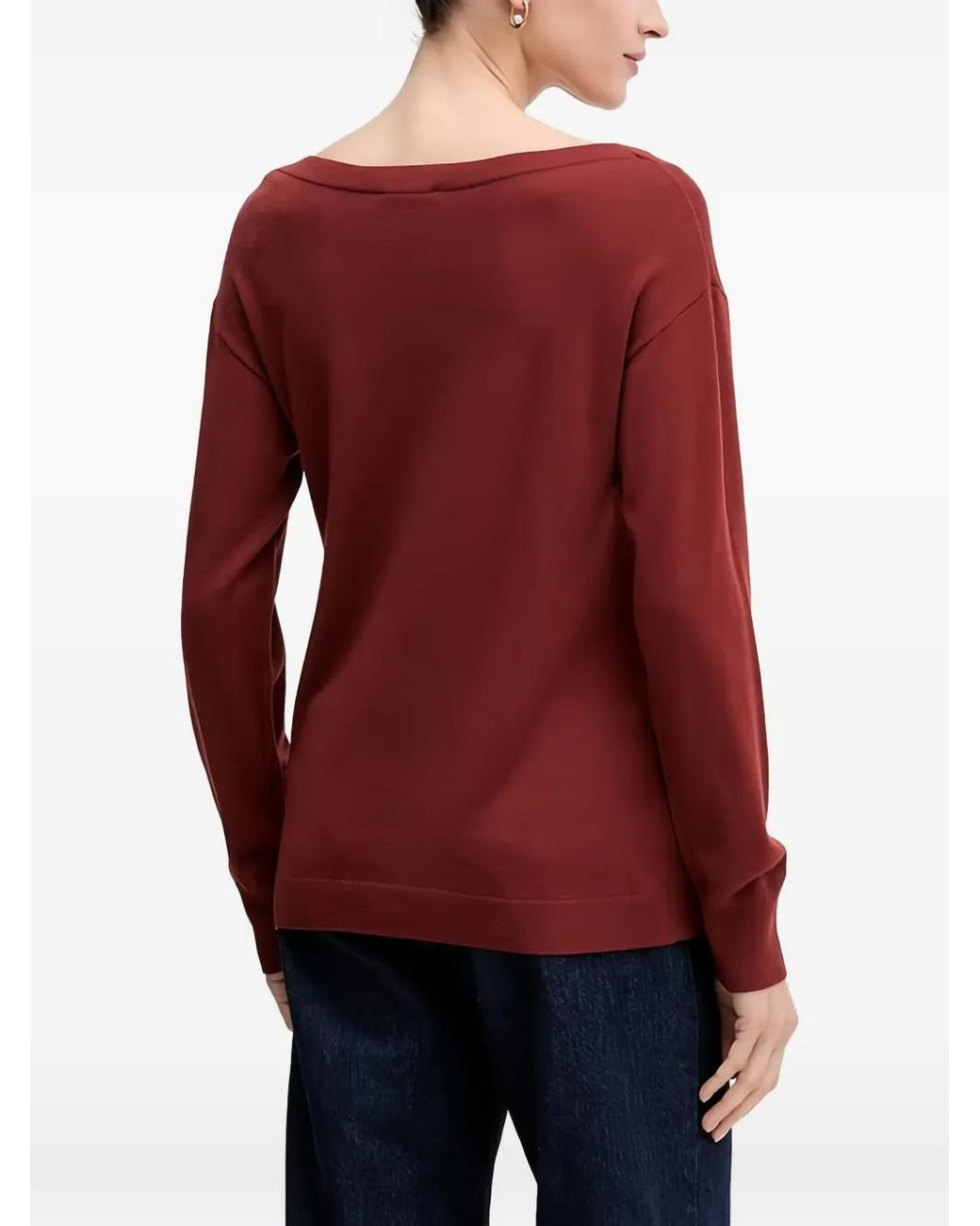 Sisley Red Boat-Neck Sweater