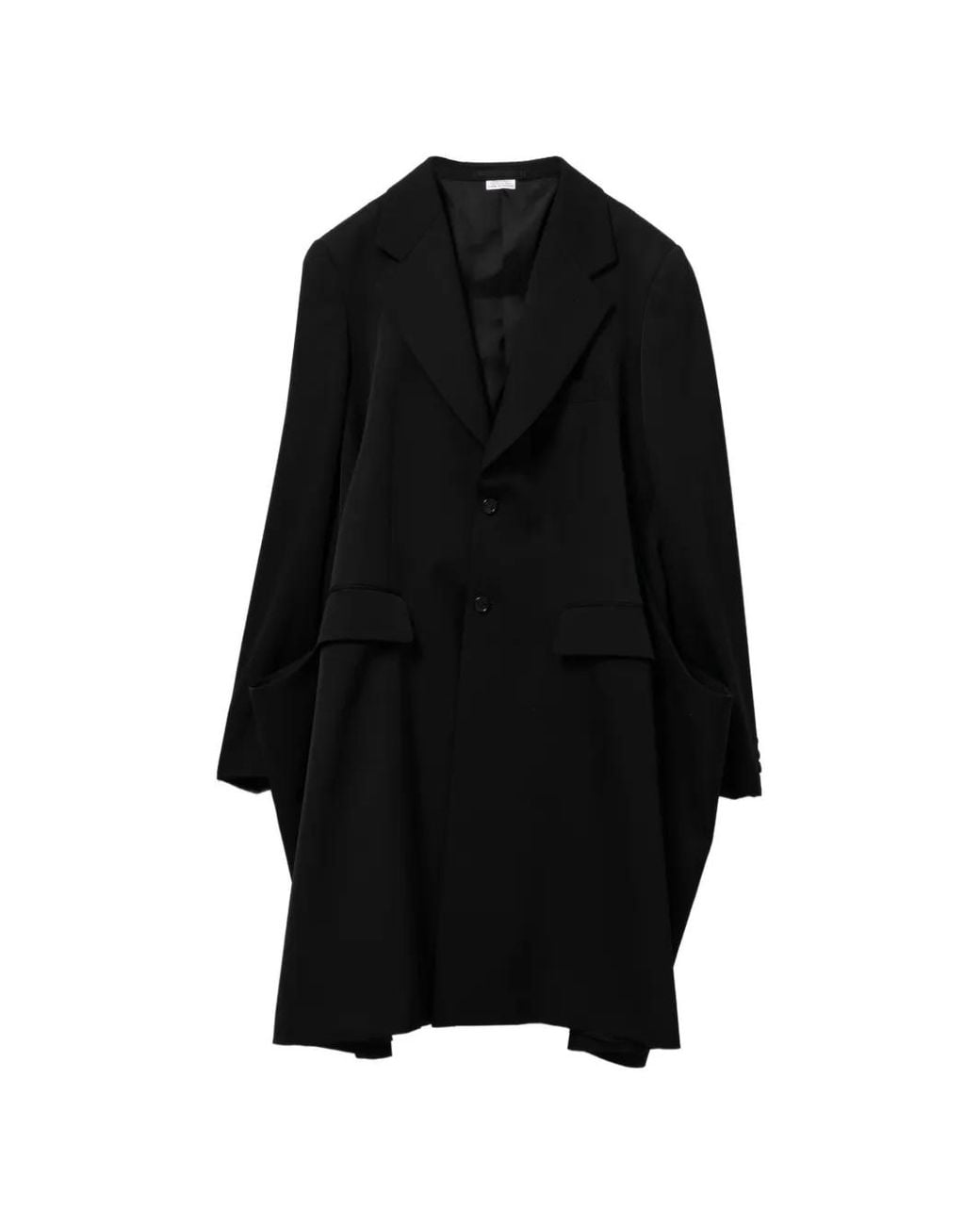 Comme des Garçons Black Single-Breasted Wool Coat for men