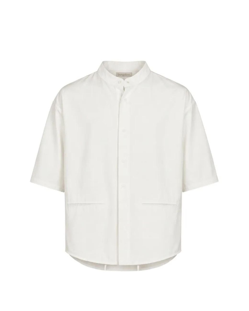 Christian Wijnants White Mandarin-Collar Short-Sleeve Shirt